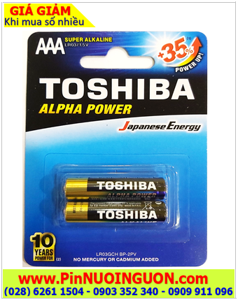 Toshiba Alpha LR03GCH BP-2PV; Pin AAA 1.5v Super Alkaline Toshiba Alpha LR03GCH BP-2PV (vỉ 2viên)